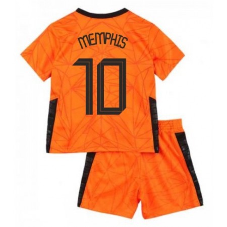 Koszulka Holandia Memphis Depay 10 Dziecięcy Domowe Stroje Piłkarskie Euro 2020 Krótki Rękaw